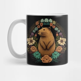 Capybara Men Women Rodent Mandala Art Style Mug